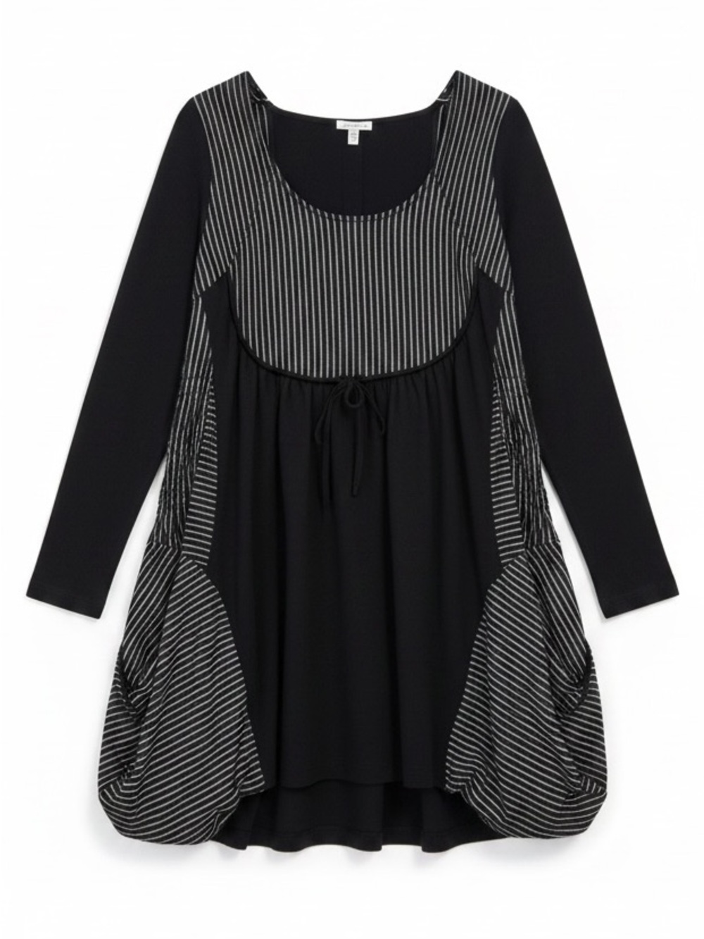 Linea Domani Artsy Lagenlook Black Gray Dress Size Medium